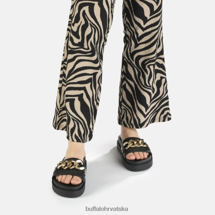 crno Buffalo lake poplun sandale s platformom veganske |slajdova TDD6T796